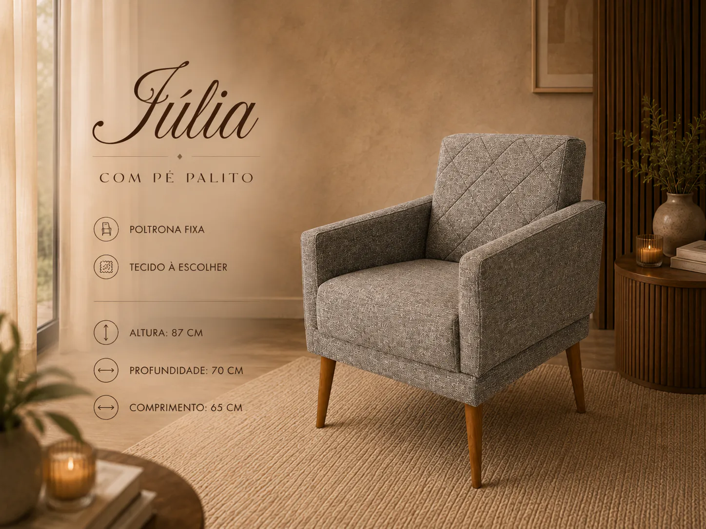 Poltrona Júlia com Pé Palito