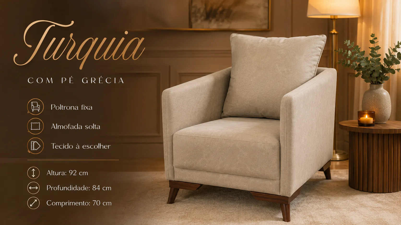 Poltrona Turquia com Pé Grécia